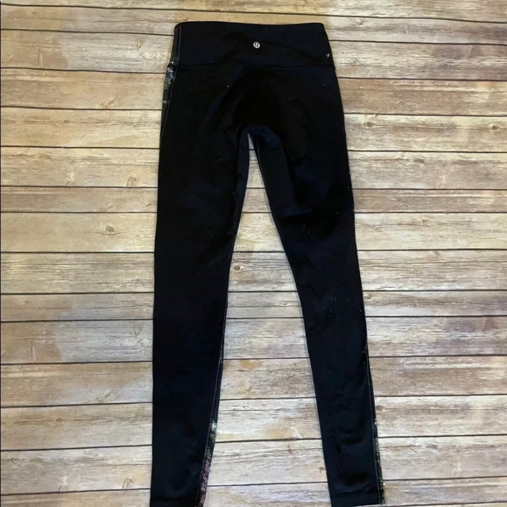 Lululemon sz 4 leggings floral pink black - Picture 2 of 4